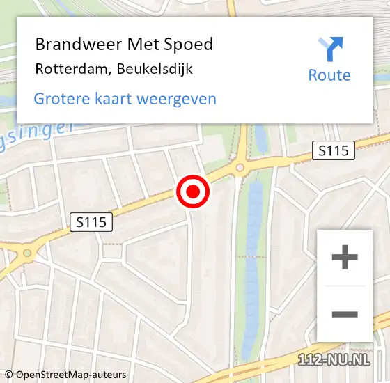 Locatie op kaart van de 112 melding: Brandweer Met Spoed Naar Rotterdam, Beukelsdijk op 30 september 2024 17:11