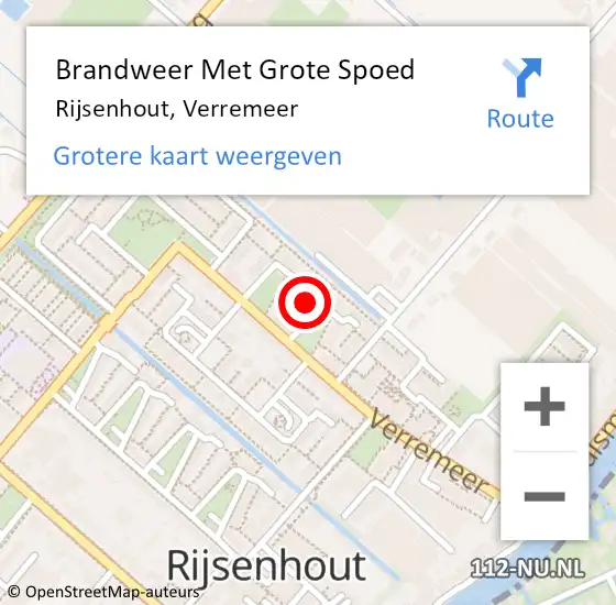 Locatie op kaart van de 112 melding: Brandweer Met Grote Spoed Naar Rijsenhout, Verremeer op 30 september 2024 17:43