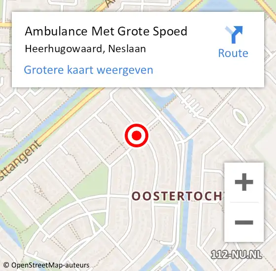 Locatie op kaart van de 112 melding: Ambulance Met Grote Spoed Naar Heerhugowaard, Neslaan op 30 september 2024 18:34