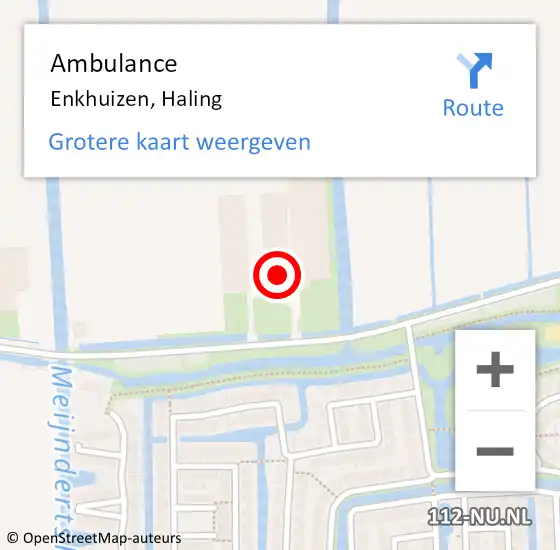 Locatie op kaart van de 112 melding: Ambulance Enkhuizen, Haling op 30 september 2024 18:47