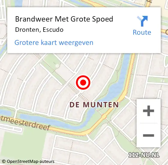 Locatie op kaart van de 112 melding: Brandweer Met Grote Spoed Naar Dronten, Escudo op 30 september 2024 18:48