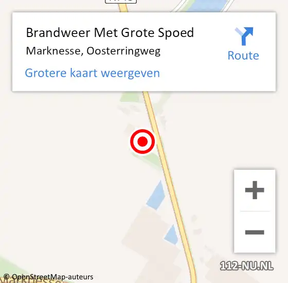 Locatie op kaart van de 112 melding: Brandweer Met Grote Spoed Naar Marknesse, Oosterringweg op 30 september 2024 19:27