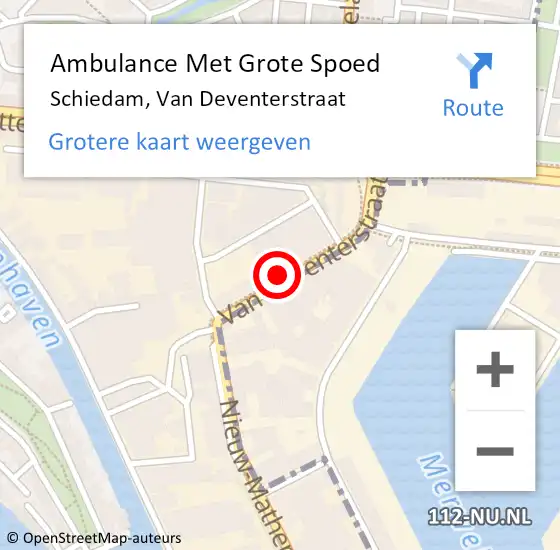 Locatie op kaart van de 112 melding: Ambulance Met Grote Spoed Naar Schiedam, Van Deventerstraat op 30 september 2024 19:30