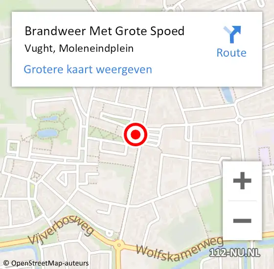 Locatie op kaart van de 112 melding: Brandweer Met Grote Spoed Naar Vught, Moleneindplein op 30 september 2024 19:42