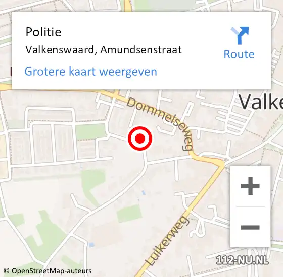 Locatie op kaart van de 112 melding: Politie Valkenswaard, Amundsenstraat op 30 september 2024 19:59