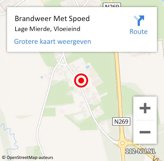 Locatie op kaart van de 112 melding: Brandweer Met Spoed Naar Lage Mierde, Vloeieind op 30 september 2024 20:02