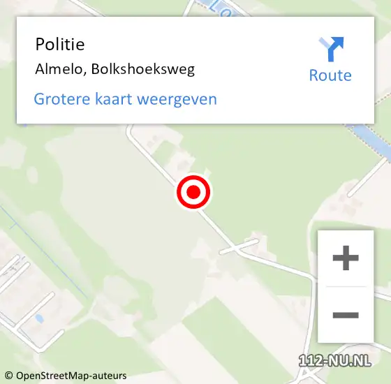 Locatie op kaart van de 112 melding: Politie Almelo, Bolkshoeksweg op 30 september 2024 20:02