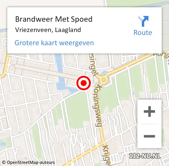 Locatie op kaart van de 112 melding: Brandweer Met Spoed Naar Vriezenveen, Laagland op 30 september 2024 20:33