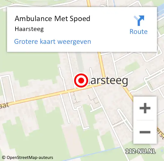 Locatie op kaart van de 112 melding: Ambulance Met Spoed Naar Haarsteeg op 30 september 2024 21:14