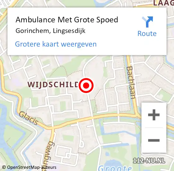 Locatie op kaart van de 112 melding: Ambulance Met Grote Spoed Naar Gorinchem, Lingsesdijk op 30 september 2024 21:16