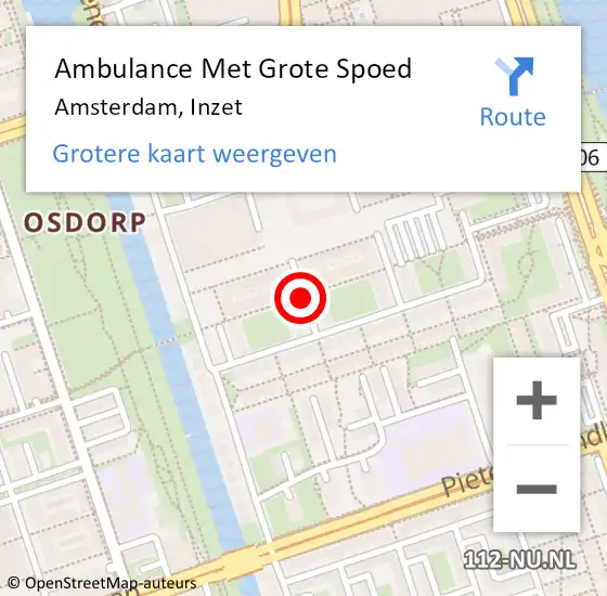 Locatie op kaart van de 112 melding: Ambulance Met Grote Spoed Naar Amsterdam, Inzet op 21 oktober 2014 20:59