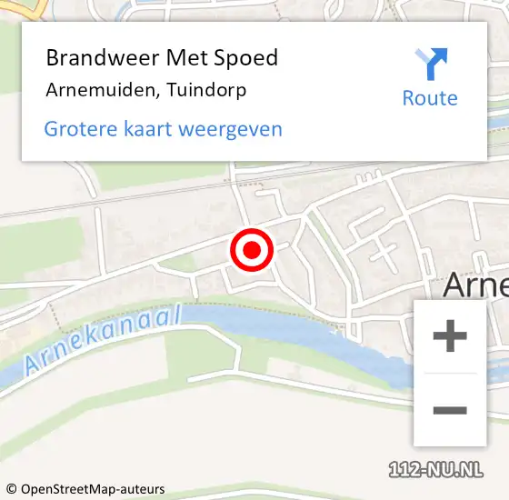 Locatie op kaart van de 112 melding: Brandweer Met Spoed Naar Arnemuiden, Tuindorp op 30 september 2024 22:00