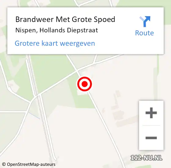 Locatie op kaart van de 112 melding: Brandweer Met Grote Spoed Naar Nispen, Hollands Diepstraat op 30 september 2024 22:25