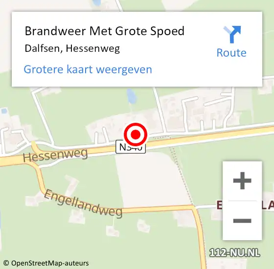 Locatie op kaart van de 112 melding: Brandweer Met Grote Spoed Naar Dalfsen, Hessenweg op 30 september 2024 22:44