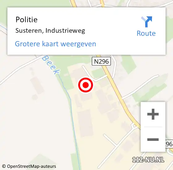 Locatie op kaart van de 112 melding: Politie Susteren, Industrieweg op 30 september 2024 22:55