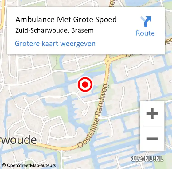 Locatie op kaart van de 112 melding: Ambulance Met Grote Spoed Naar Zuid-Scharwoude, Brasem op 30 september 2024 23:32