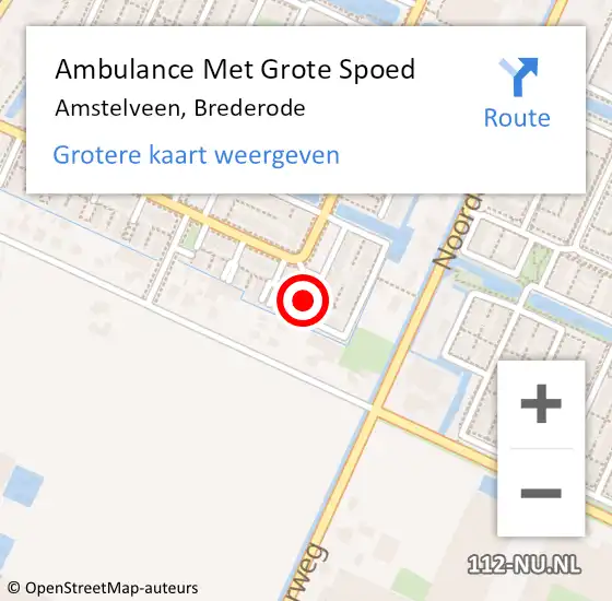 Locatie op kaart van de 112 melding: Ambulance Met Grote Spoed Naar Amstelveen, Brederode op 1 oktober 2024 00:12