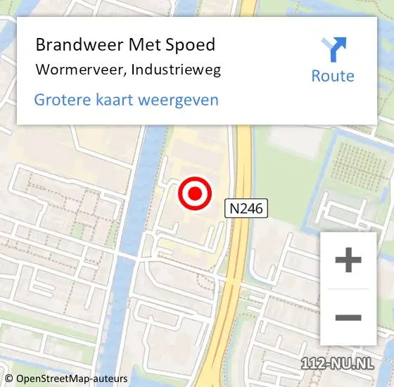 Locatie op kaart van de 112 melding: Brandweer Met Spoed Naar Wormerveer, Industrieweg op 1 oktober 2024 00:26