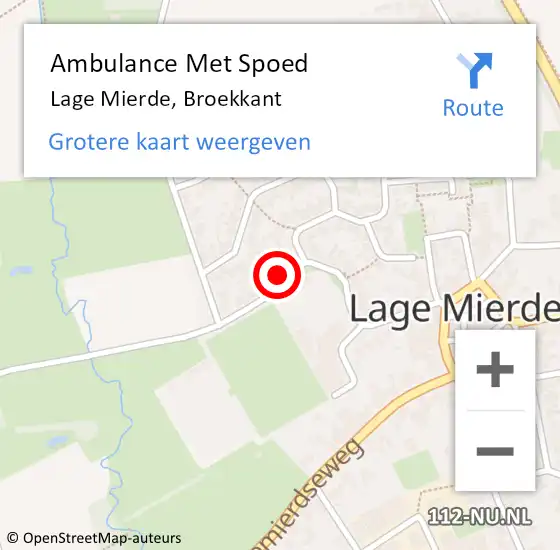 Locatie op kaart van de 112 melding: Ambulance Met Spoed Naar Lage Mierde, Broekkant op 21 oktober 2014 21:11