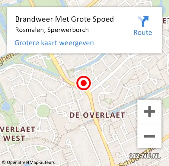 Locatie op kaart van de 112 melding: Brandweer Met Grote Spoed Naar Rosmalen, Sperwerborch op 1 oktober 2024 00:52