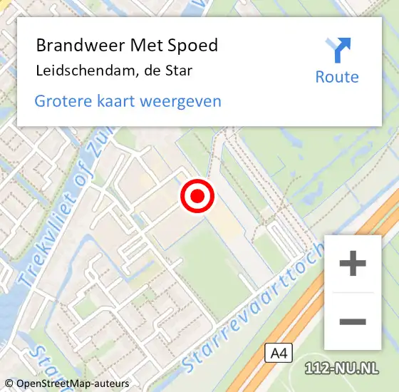 Locatie op kaart van de 112 melding: Brandweer Met Spoed Naar Leidschendam, de Star op 1 oktober 2024 01:33