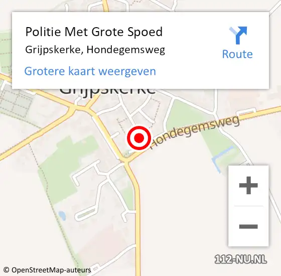 Locatie op kaart van de 112 melding: Politie Met Grote Spoed Naar Grijpskerke, Hondegemsweg op 1 oktober 2024 01:41