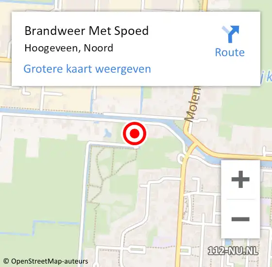 Locatie op kaart van de 112 melding: Brandweer Met Spoed Naar Hoogeveen, Noord op 1 oktober 2024 02:51