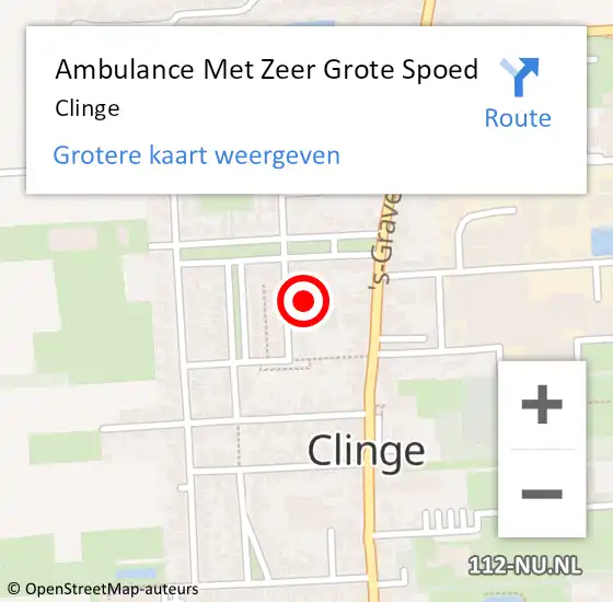 Locatie op kaart van de 112 melding: Ambulance Met Zeer Grote Spoed Naar Clinge op 1 oktober 2024 05:01