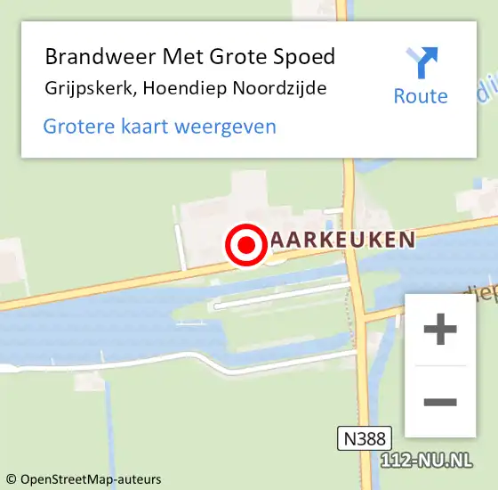 Locatie op kaart van de 112 melding: Brandweer Met Grote Spoed Naar Grijpskerk, Hoendiep Noordzijde op 1 oktober 2024 06:49