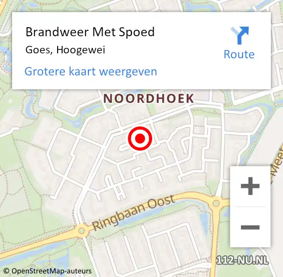 Locatie op kaart van de 112 melding: Brandweer Met Spoed Naar Goes, Hoogewei op 1 oktober 2024 07:25