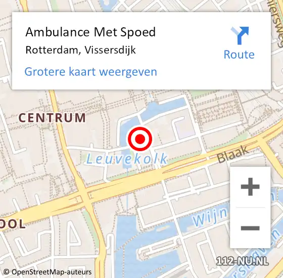 Locatie op kaart van de 112 melding: Ambulance Met Spoed Naar Rotterdam, Vissersdijk op 1 oktober 2024 07:58