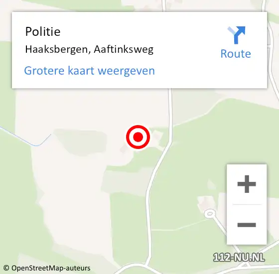 Locatie op kaart van de 112 melding: Politie Haaksbergen, Aaftinksweg op 1 oktober 2024 08:27