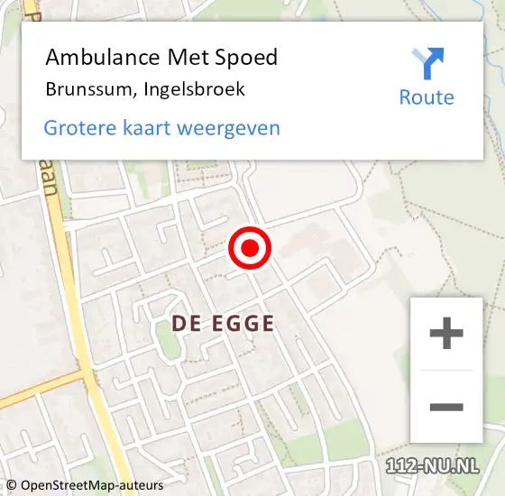 Locatie op kaart van de 112 melding: Ambulance Met Spoed Naar Brunssum, Ingelsbroek op 21 oktober 2014 21:44