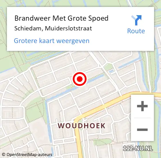 Locatie op kaart van de 112 melding: Brandweer Met Grote Spoed Naar Schiedam, Muiderslotstraat op 1 oktober 2024 09:28