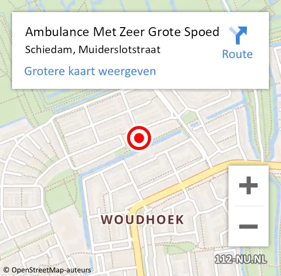 Locatie op kaart van de 112 melding: Ambulance Met Zeer Grote Spoed Naar Schiedam, Muiderslotstraat op 1 oktober 2024 09:28