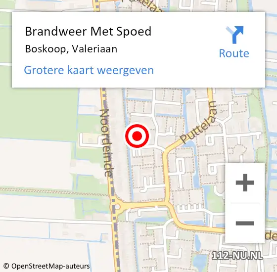 Locatie op kaart van de 112 melding: Brandweer Met Spoed Naar Boskoop, Valeriaan op 1 oktober 2024 09:47