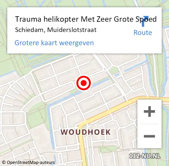 Locatie op kaart van de 112 melding: Trauma helikopter Met Zeer Grote Spoed Naar Schiedam, Muiderslotstraat op 1 oktober 2024 09:52