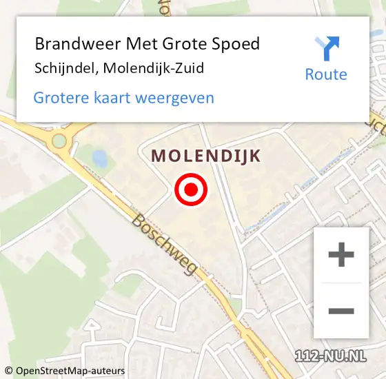 Locatie op kaart van de 112 melding: Brandweer Met Grote Spoed Naar Schijndel, Molendijk-Zuid op 1 oktober 2024 11:04