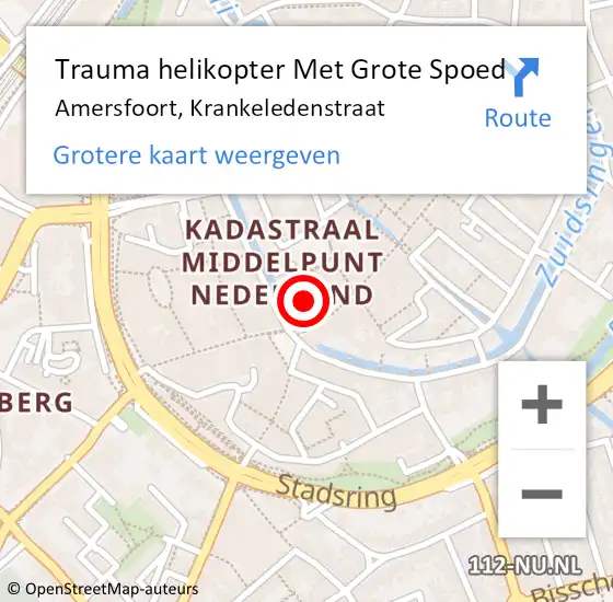 Locatie op kaart van de 112 melding: Trauma helikopter Met Grote Spoed Naar Amersfoort, Krankeledenstraat op 1 oktober 2024 11:13