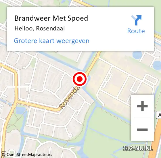 Locatie op kaart van de 112 melding: Brandweer Met Spoed Naar Heiloo, Rosendaal op 21 oktober 2014 22:13