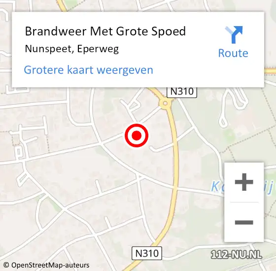 Locatie op kaart van de 112 melding: Brandweer Met Grote Spoed Naar Nunspeet, Eperweg op 1 oktober 2024 11:59