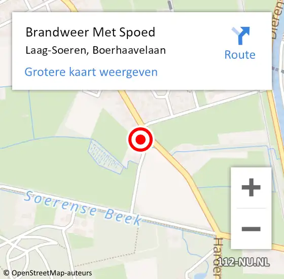 Locatie op kaart van de 112 melding: Brandweer Met Spoed Naar Laag-Soeren, Boerhaavelaan op 1 oktober 2024 12:05