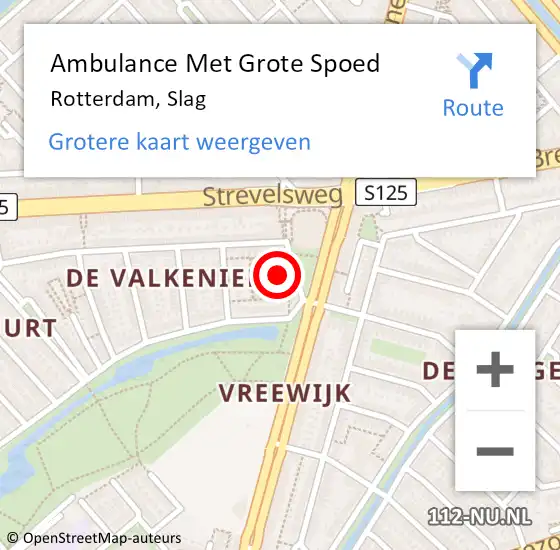 Locatie op kaart van de 112 melding: Ambulance Met Grote Spoed Naar Rotterdam, Slag op 1 oktober 2024 12:28