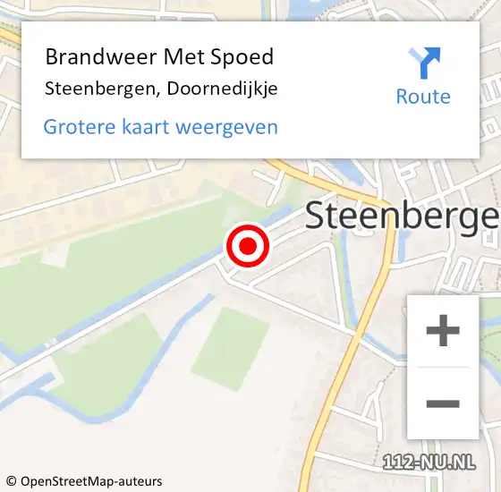 Locatie op kaart van de 112 melding: Brandweer Met Spoed Naar Steenbergen, Doornedijkje op 1 oktober 2024 12:59