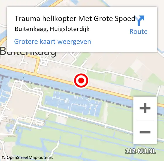 Locatie op kaart van de 112 melding: Trauma helikopter Met Grote Spoed Naar Buitenkaag, Huigsloterdijk op 1 oktober 2024 13:20