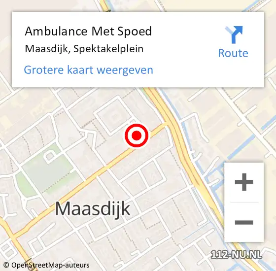 Locatie op kaart van de 112 melding: Ambulance Met Spoed Naar Maasdijk, Spektakelplein op 1 oktober 2024 13:33