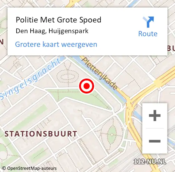 Locatie op kaart van de 112 melding: Politie Met Grote Spoed Naar Den Haag, Huijgenspark op 1 oktober 2024 13:40