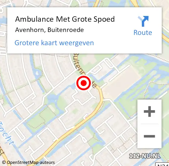 Locatie op kaart van de 112 melding: Ambulance Met Grote Spoed Naar Avenhorn, Buitenroede op 1 oktober 2024 14:02