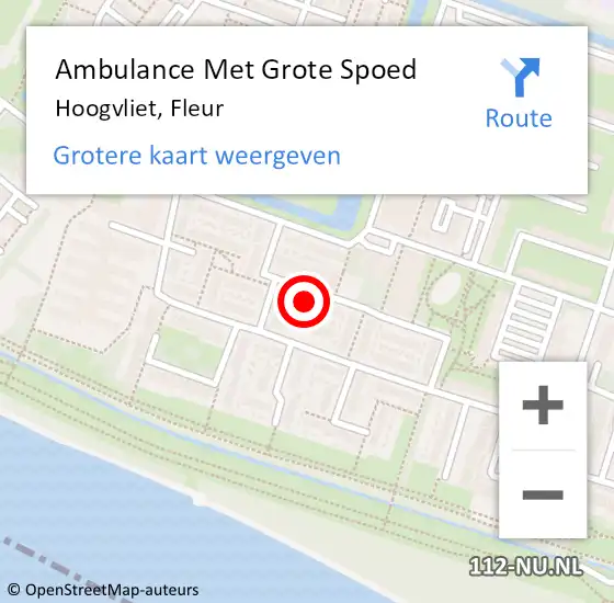 Locatie op kaart van de 112 melding: Ambulance Met Grote Spoed Naar Hoogvliet, Fleur op 1 oktober 2024 14:05