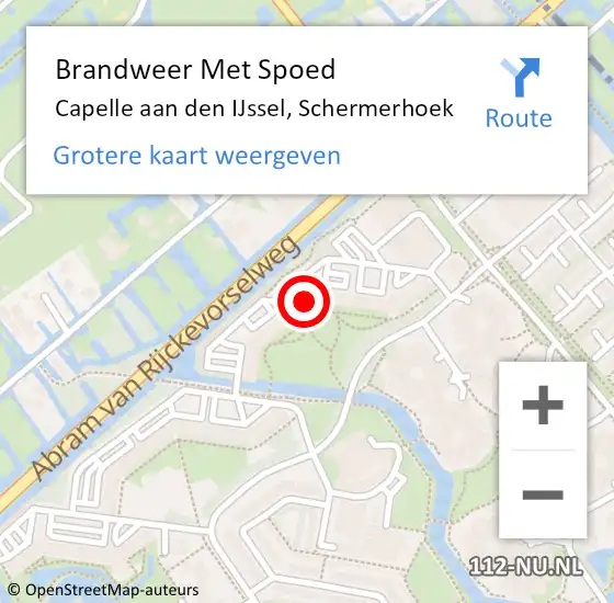 Locatie op kaart van de 112 melding: Brandweer Met Spoed Naar Capelle aan den IJssel, Schermerhoek op 1 oktober 2024 14:41